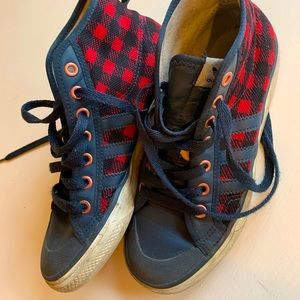 Adidas checkered print sneakers